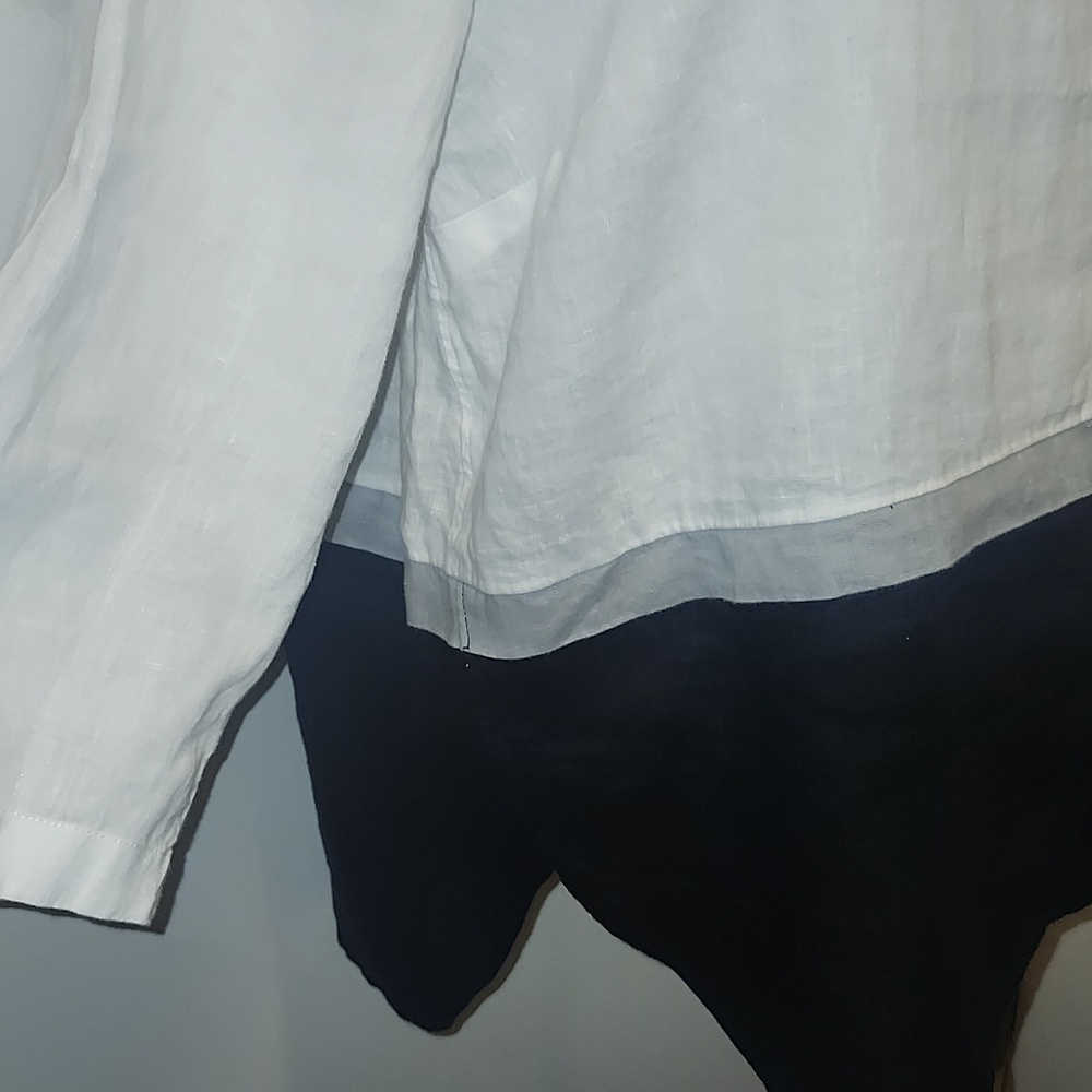 J. Jill Color Block Love Linen Top Large - Picture 2 of 8